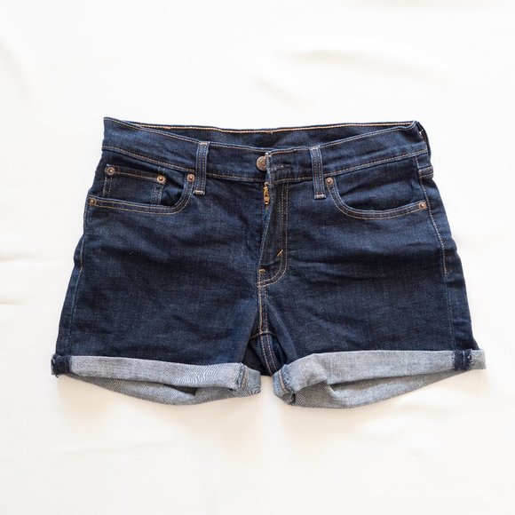 Levi's Pants - Dark Wash Levi's Cuffed Denim Jean Shorts